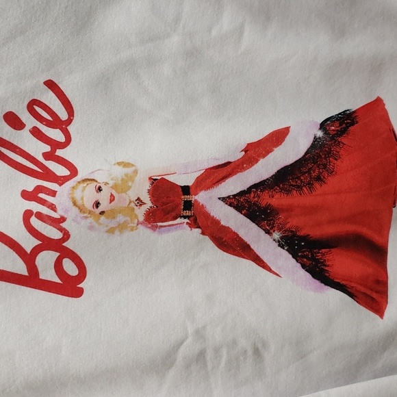 Barbie NWOT Holiday Sweatshirt with Barbie Logo and Holiday Dress - Picture 2 of 7